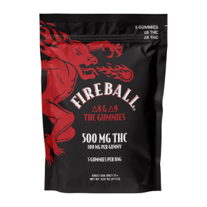 Fireball THC Gummies • Official Cannabis Product of Fireball Whiskey® - 500MG - 5 Gummies (100MG/Gummy)
