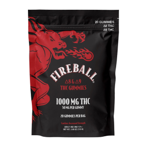Fireball THC Gummies • Official Cannabis Product of Fireball Whiskey® - 1000MG - 20 Gummies (50MG/Gummy)