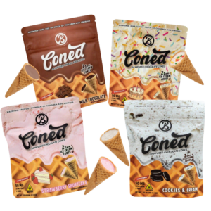 Infused Mini Chocolate Waffle Cones • 6 Cones • 25MG THC Per Cone