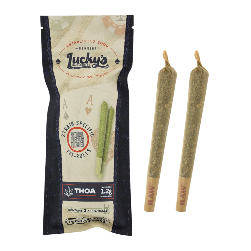 Prerolls Packed with Full Buds Only • 2 Count • 2.4 Grams THCa Flower/Total • 1.2 Grams THCa Flower/Preroll